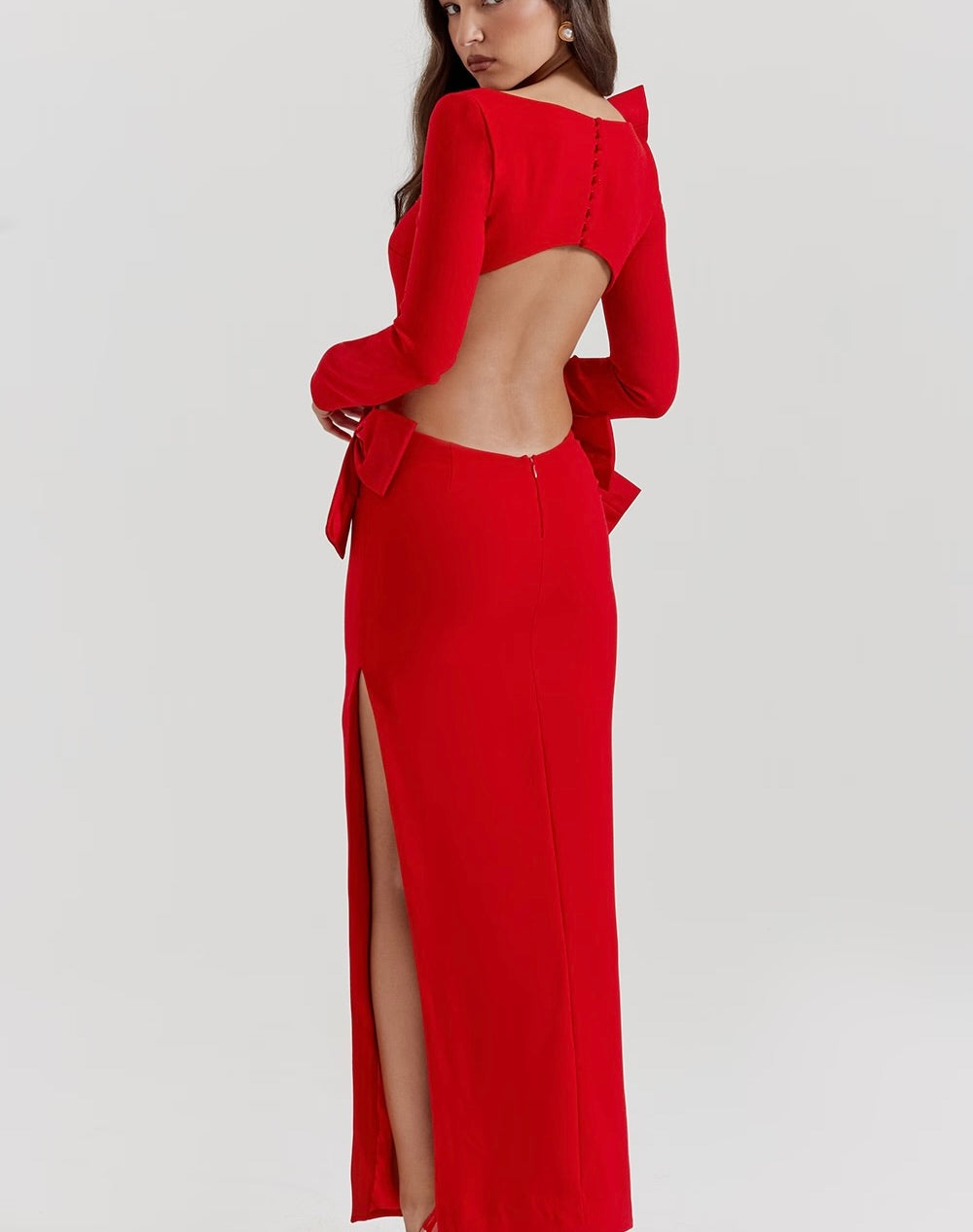 SAMPLE SALE House of CB Lavele Red Bow Maxi Dress - Size S