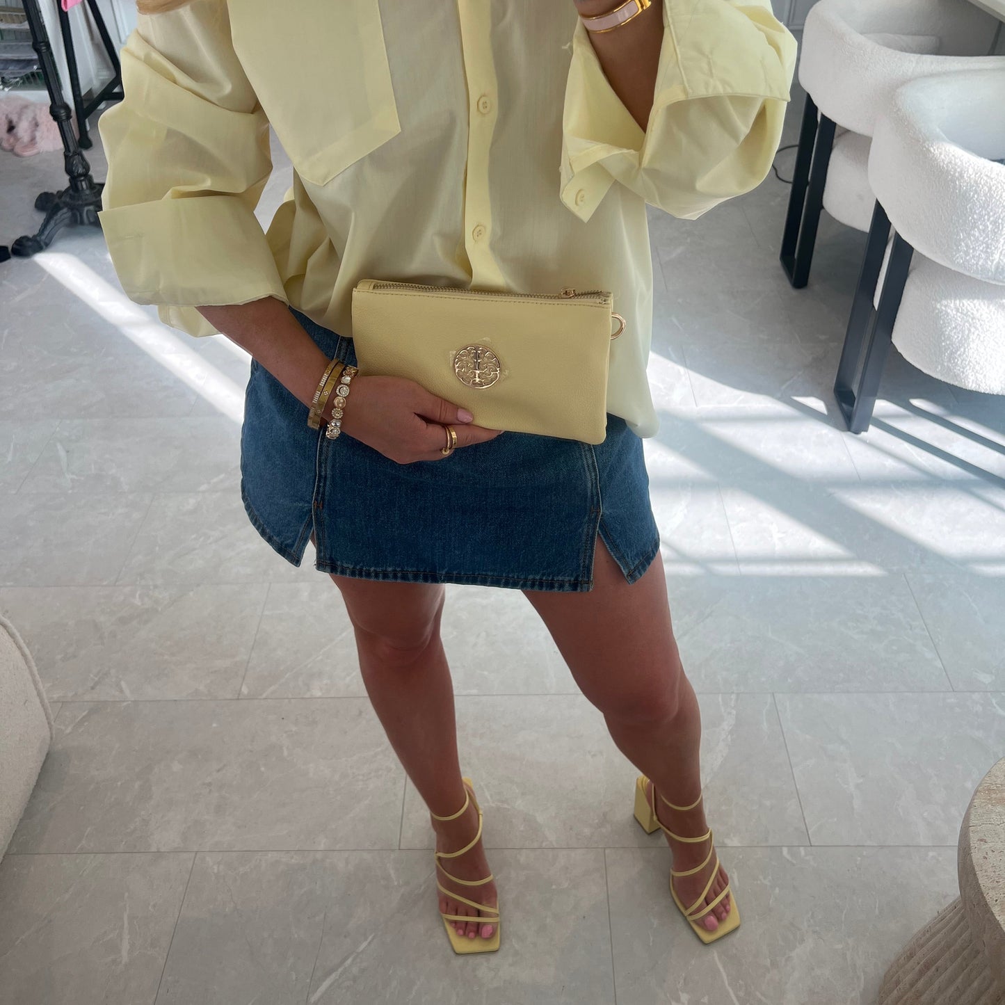 Small Gold Detail Clutch Bag