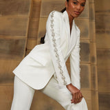 RENT £74 | BUY £235 Nadine Merabi Davina White Blazer - RRP £295