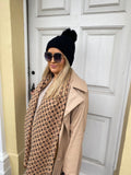 Kylie wool blend patterned scarf
