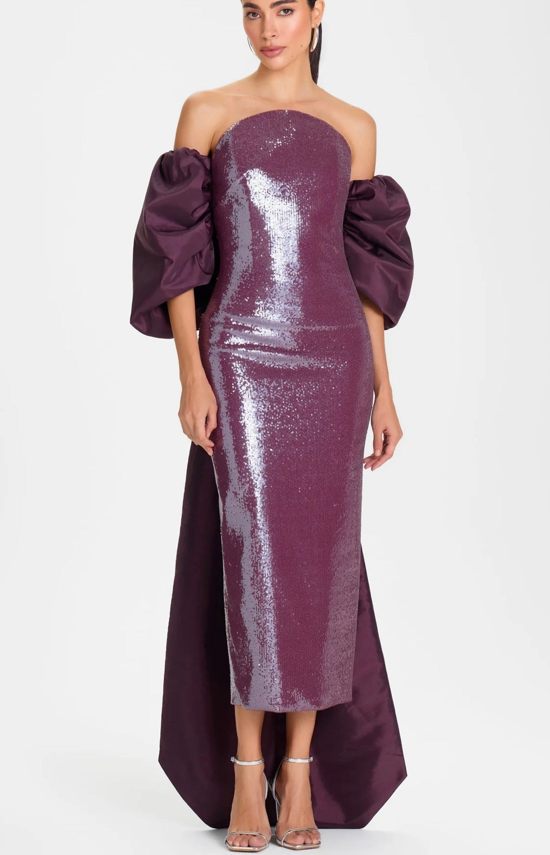 RENT | BUY Nadine Merabi Layla Burgundy Dress and Cape