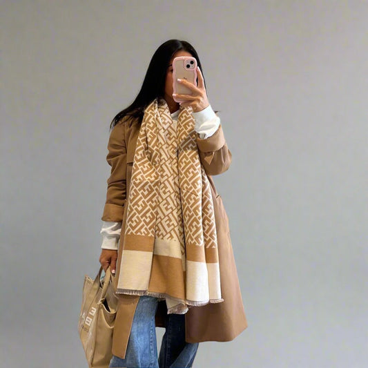 Ffi Wool Blend Patterned Scarf