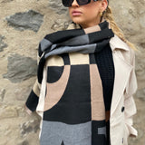 Bianca wool blend patterned scarf