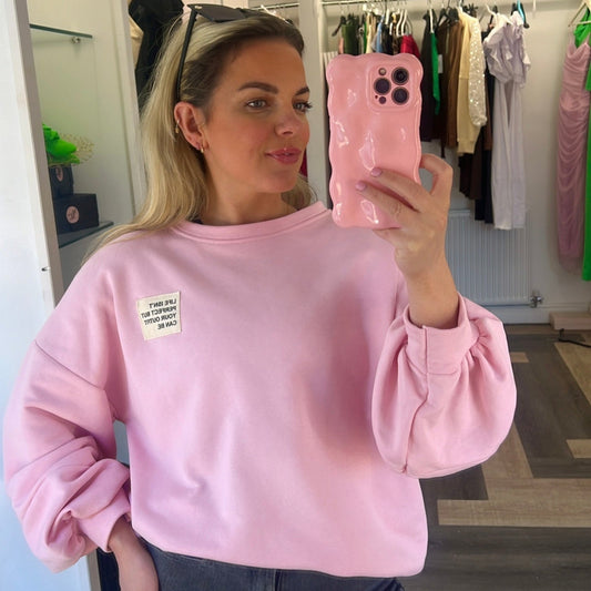 Round Neck Slogan Sweatshirt