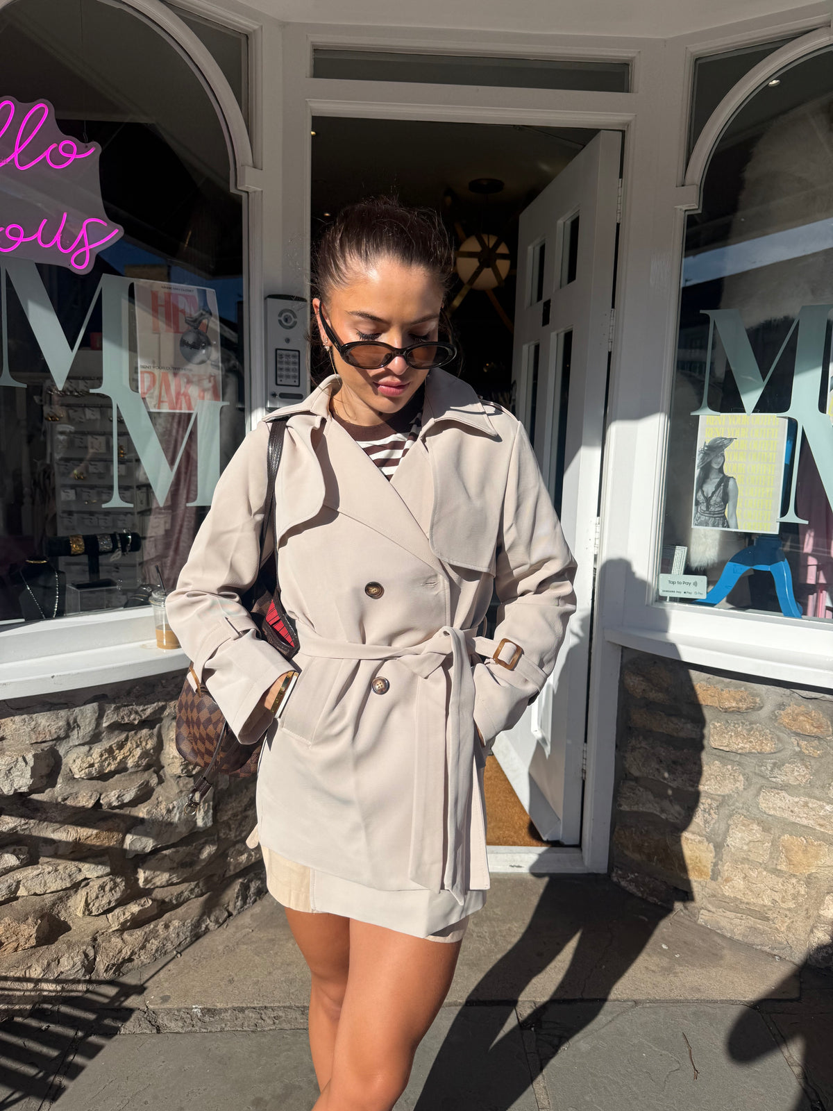 Dani Short Belted Trench Coat
