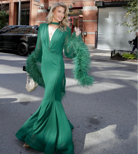 RENT | BUY Bronx & Banco Geisha Dark Green Maxi Dress