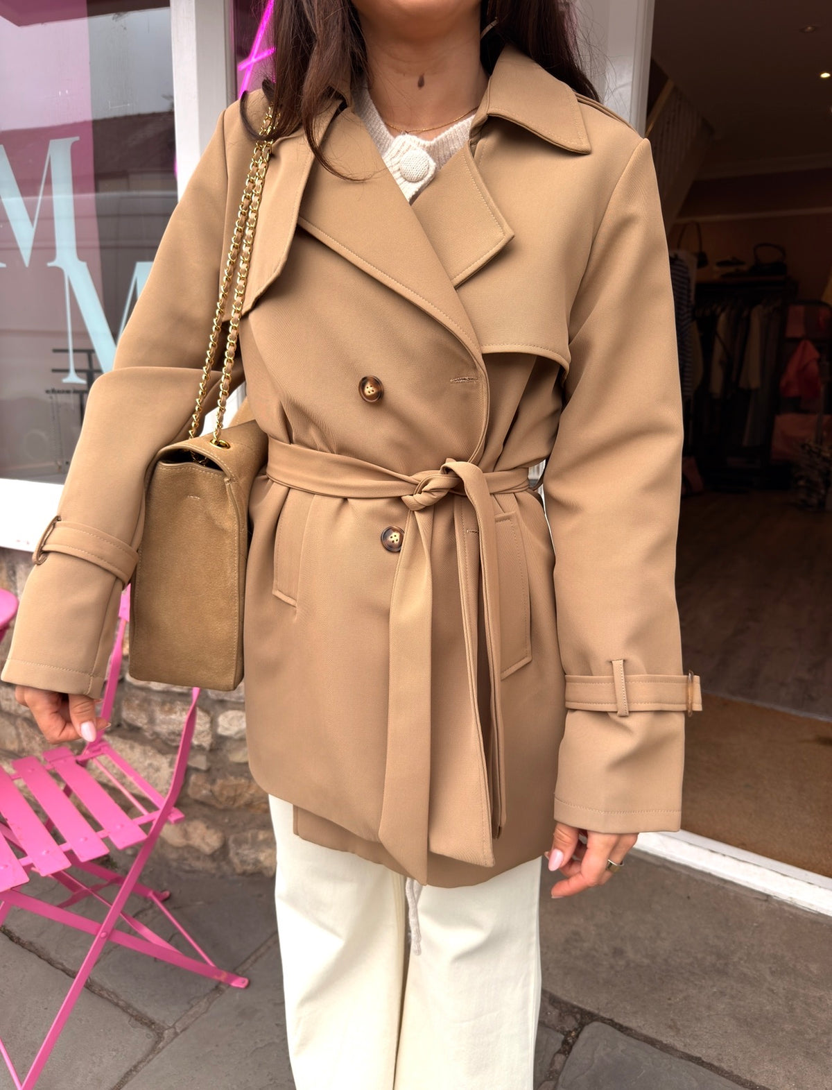 Dani Short Belted Trench Coat