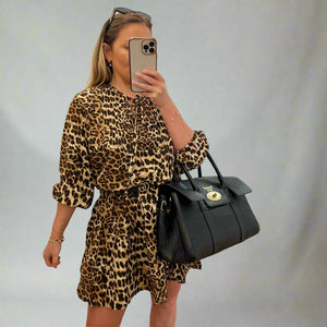 Lana leopard smock dress