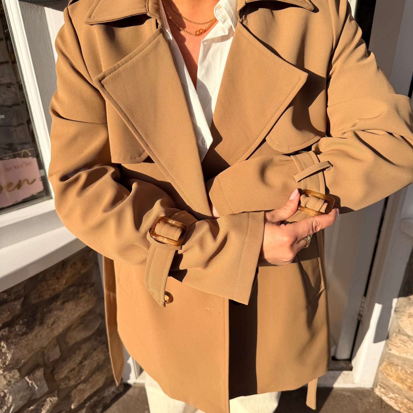 Dani Short Belted Trench Coat
