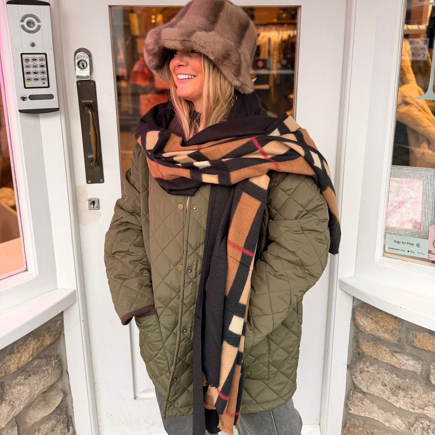 Blake Wool Blend Patterned Scarf