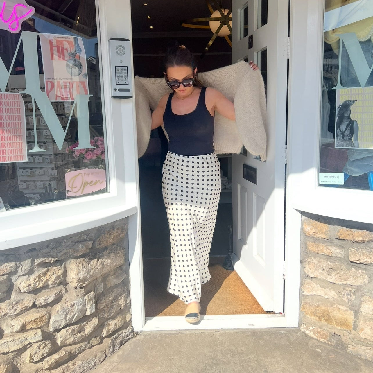 Macie Polka Dot Midi Skirt