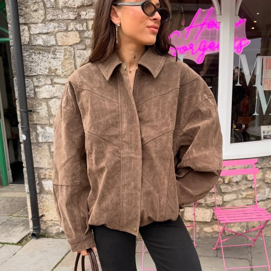 Kelly Suede Collared Jacket