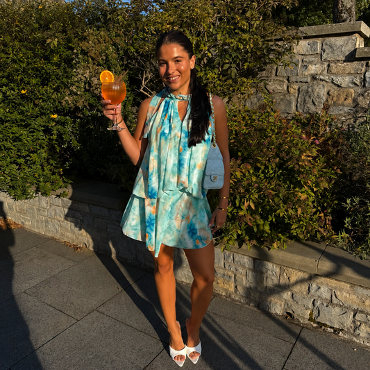 Tie Dye Chiffon Halterneck Playsuit