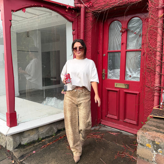 Bambi Folded Waist Barrel Jeans