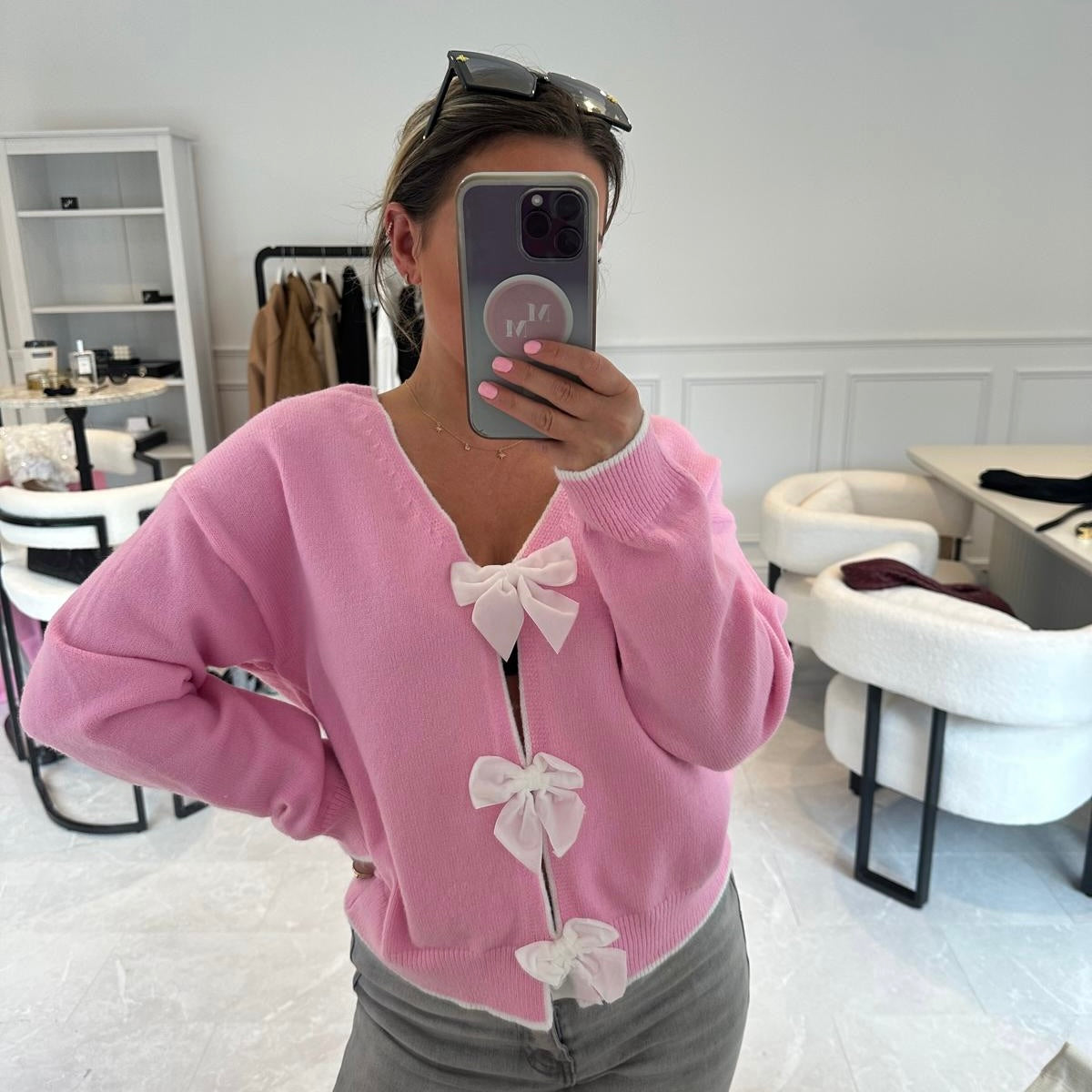 Cara Bow Back Jumper