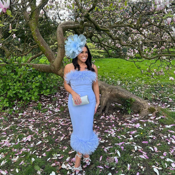 RENT £71 | £180 Nadine Merabi Melissa Blue Dress RRP £295