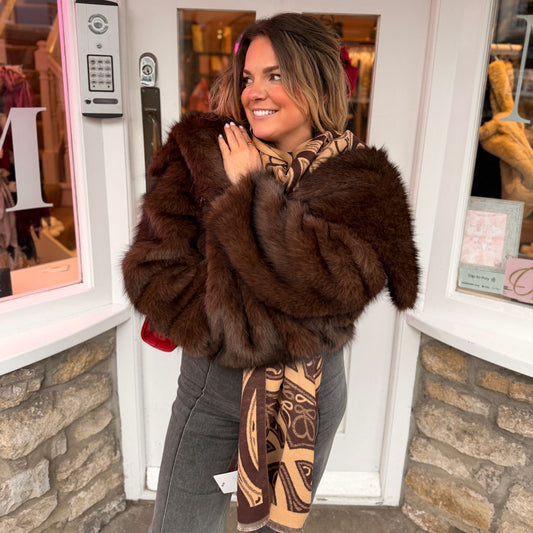 Reeva Oversized Lapel Faux Fur Jacket