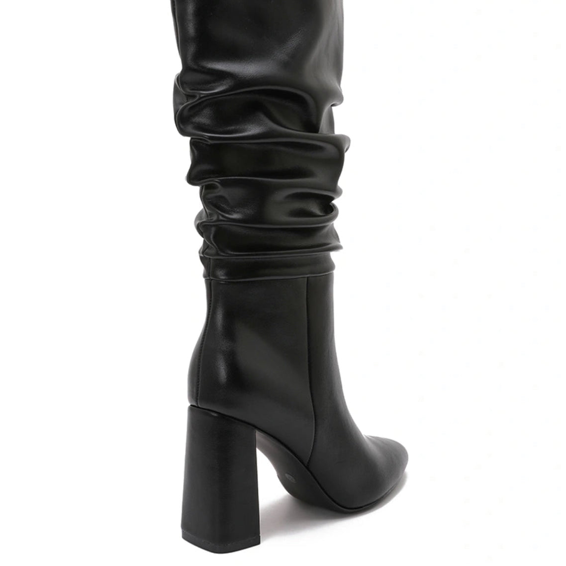 Faux Leather Heeled Boots
