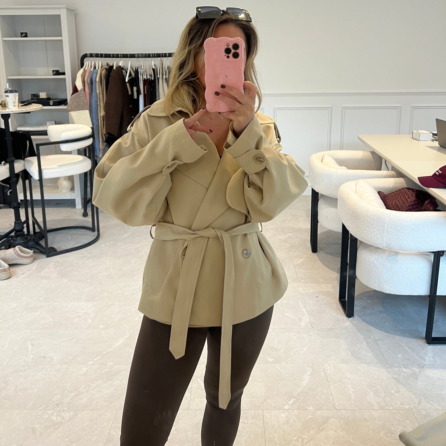 Dani Short Belted Trench Coat