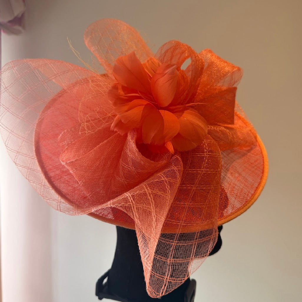 RENT  | Orange Delilah Fascinator