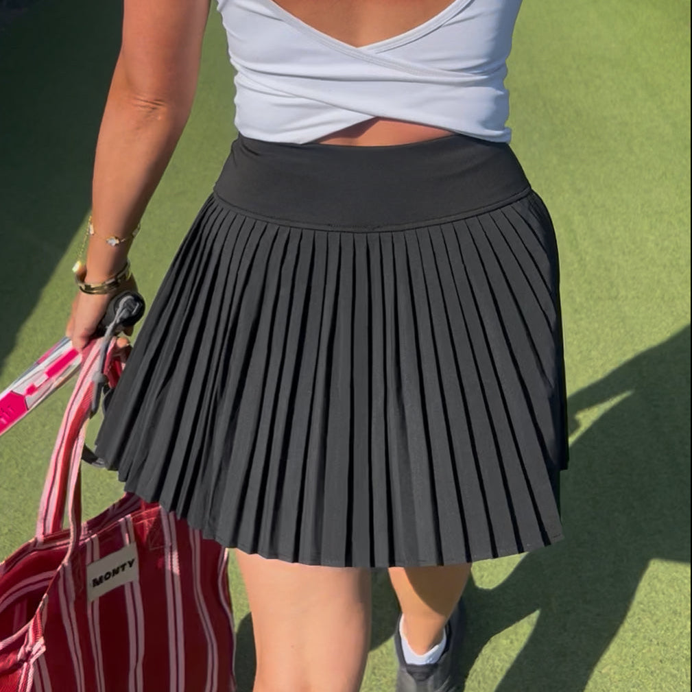 Pleated Wrap Over Tennis Skort
