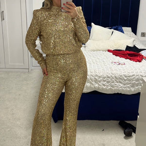 RENT £80 | BUY £260 Nadine Merabi Heidi Gold Jumpsuit - RRP £325