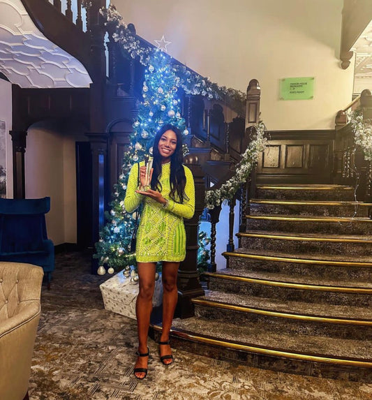 SAMPLE SALE ASOS Design 2 in 1 Embellished Sequin Mini Dress Lime - Size 16