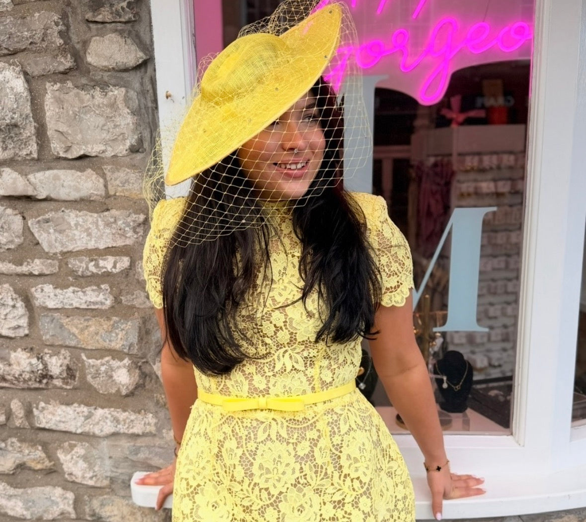 RENT  | Yellow Dollie Fascinator