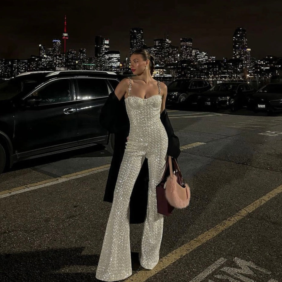 RENT BUY Nadine Merabi Lucinda White Jumpsuit S/M White day