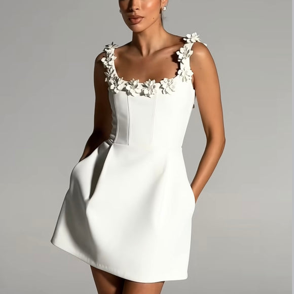 RENT £125 | BUY £225 Nadine Merabi Cindy White Dress - RRP £375