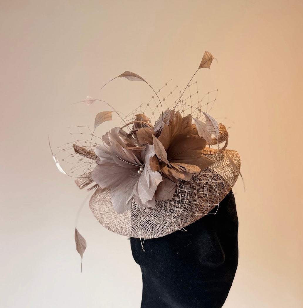 RENT  | Taupe Georgia Fascinator