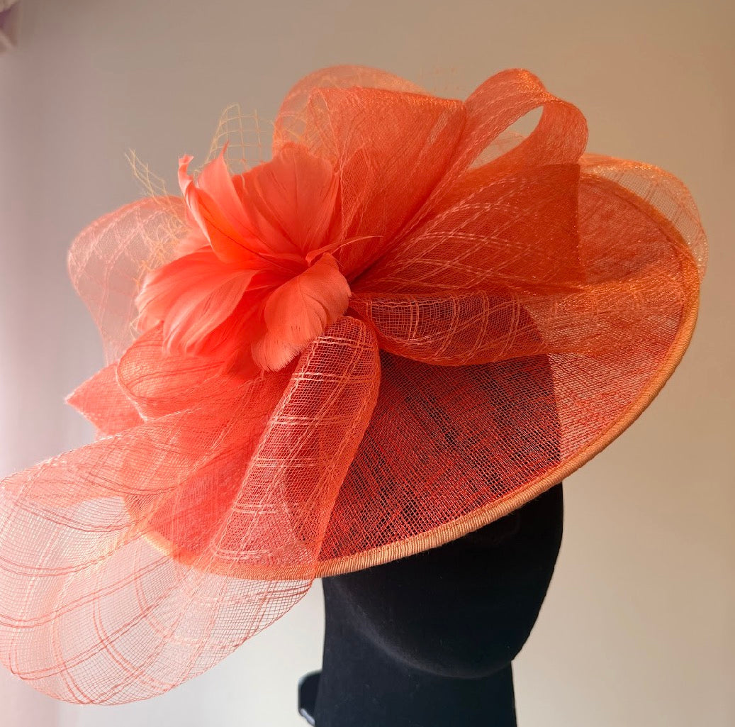 RENT  | Orange Delilah Fascinator