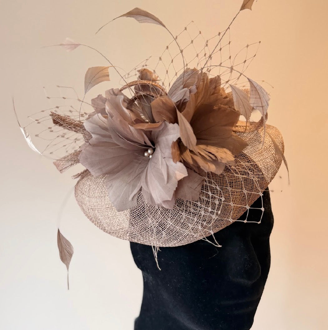 RENT  | Taupe Georgia Fascinator