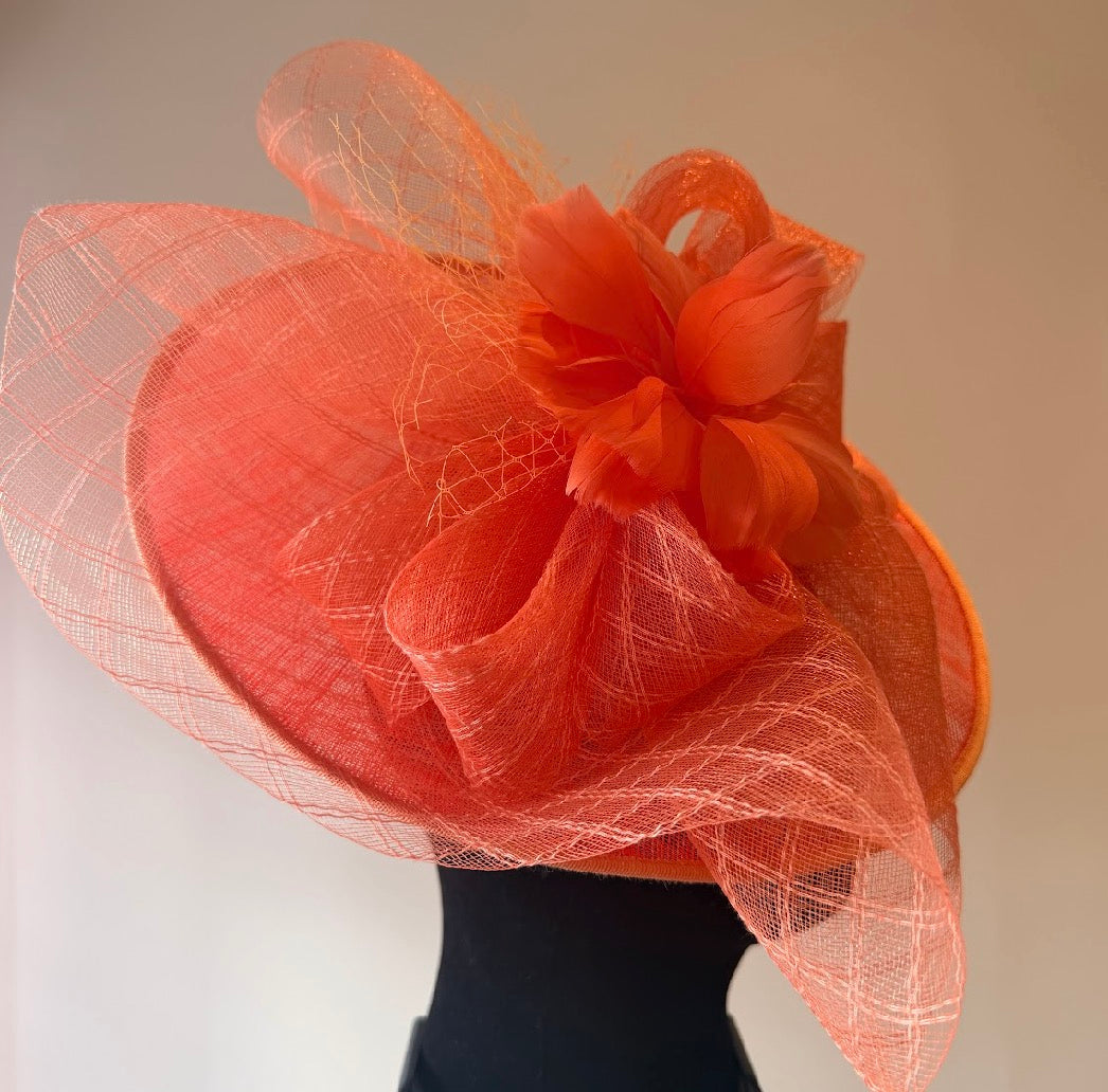 RENT  | Orange Delilah Fascinator