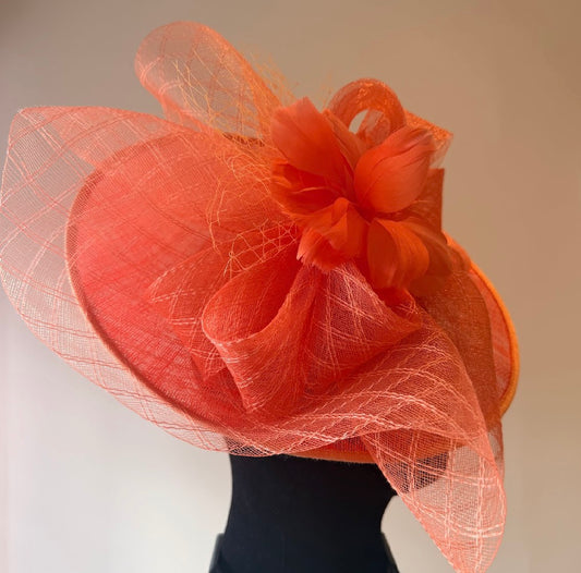 RENT  | Orange Delilah Fascinator