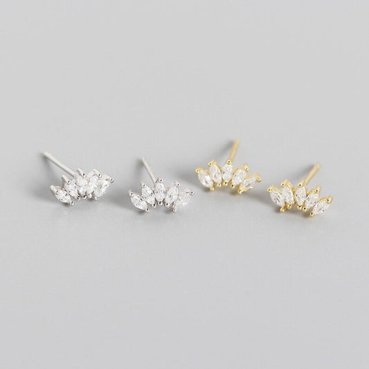 Crown Marquise Diamond Earrings