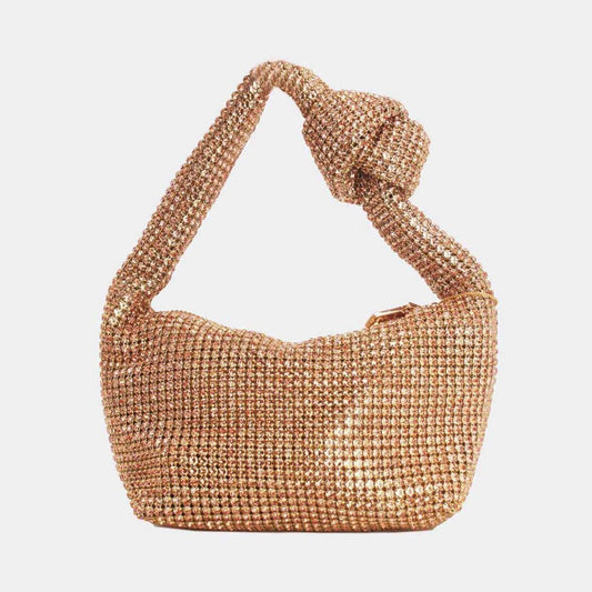 Rhinestone Handbag with Bow Detail