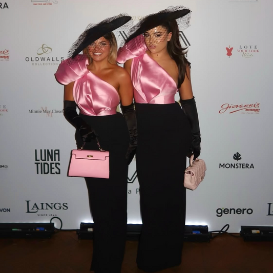 RENT | BUY Solace London Rennie Pink & Black Dress