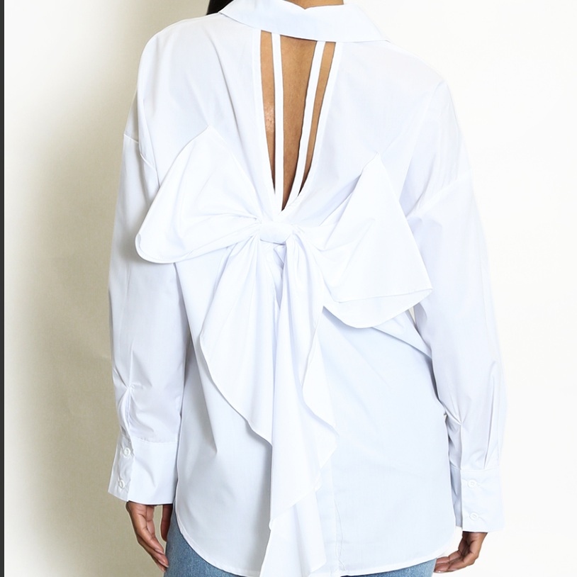 Kayla Cut Out Bow Back Shirt