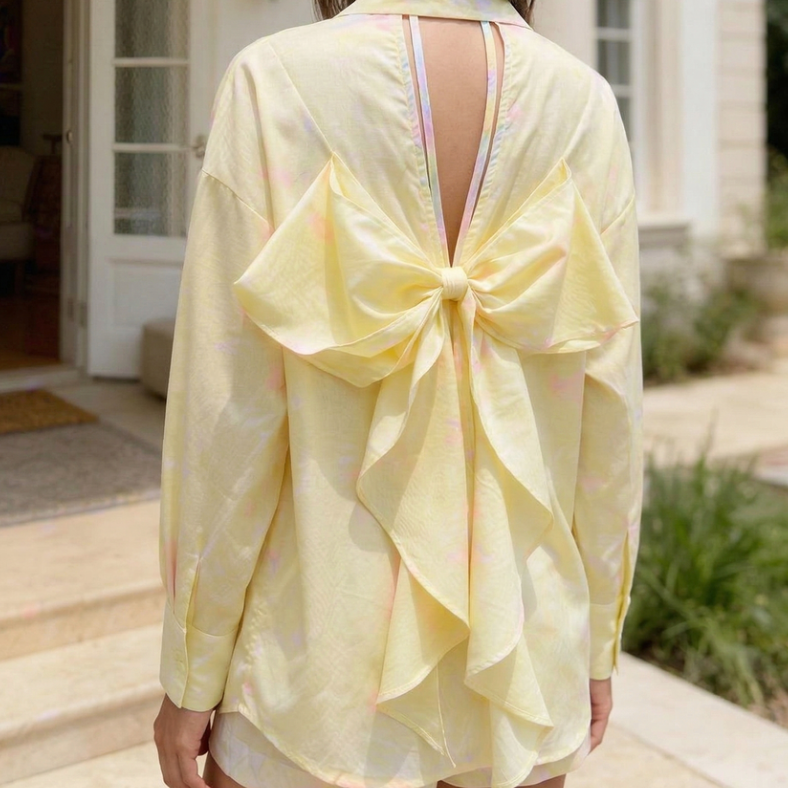Kayla Cut Out Bow Back Shirt
