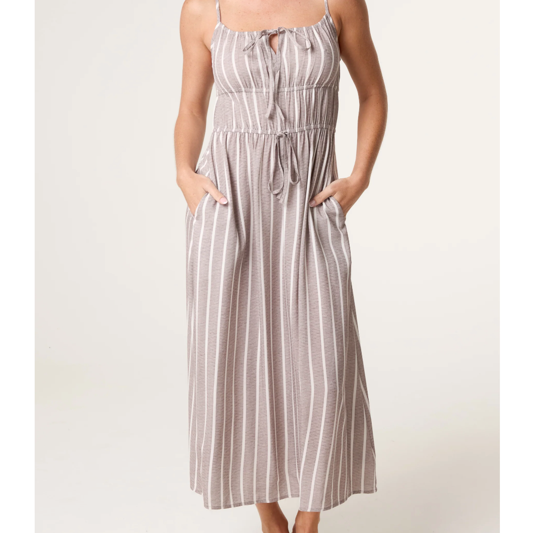 Kay Pinstripe Tie Front Bust Dress