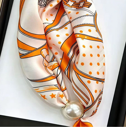 Pearl Clasp Neck Scarf