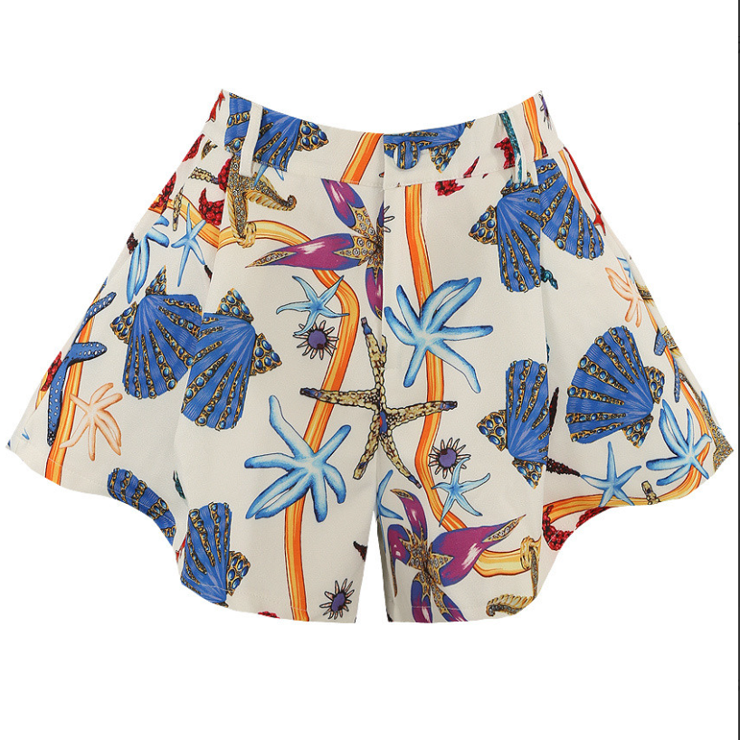 ‘Sea Life’ Print Shorts