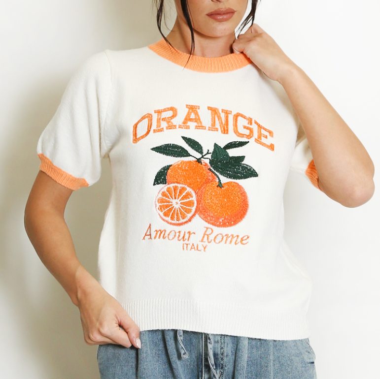 ‘Orange’ Short Sleeve Jumper