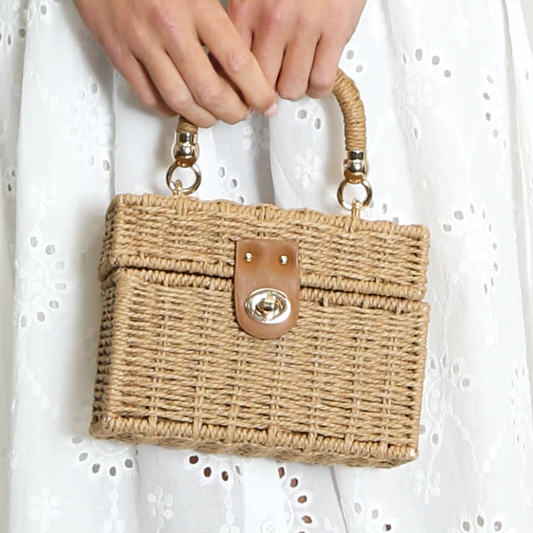 Natural Wicker Box Bag