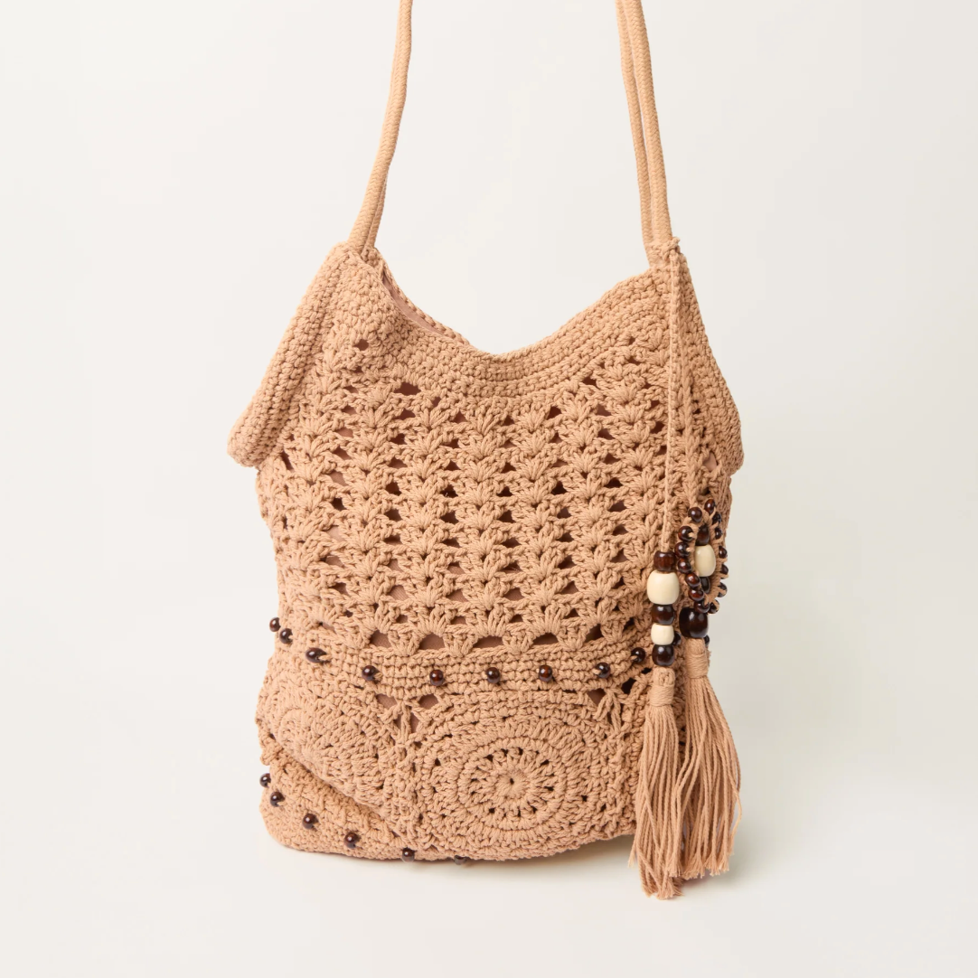 Crochet & Beaded Tassel Bag