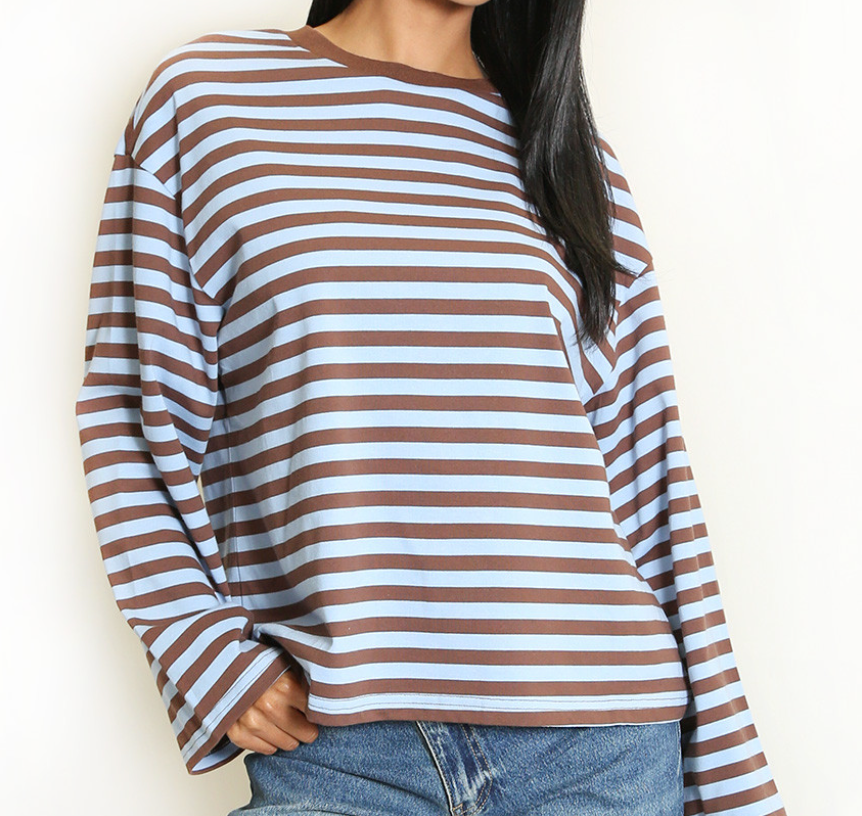Nayah Stripe Long Sleeve Top