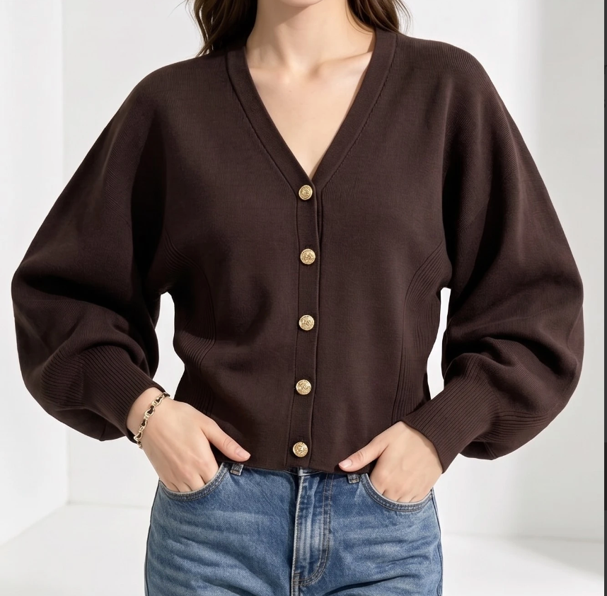 Alexa Balloon Sleeve Cardigan