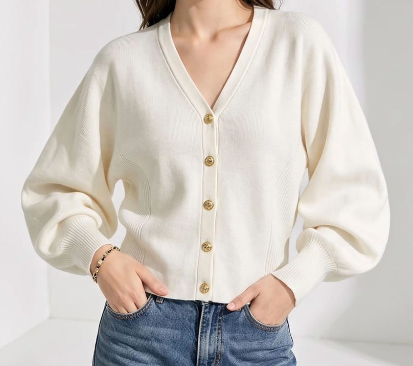 Alexa Balloon Sleeve Cardigan