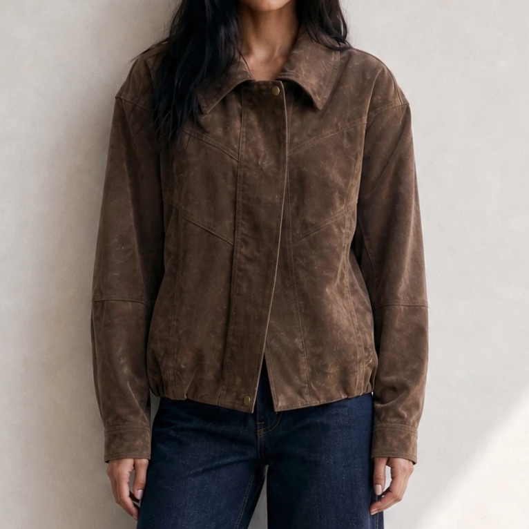 Kelly Suede Collared Jacket